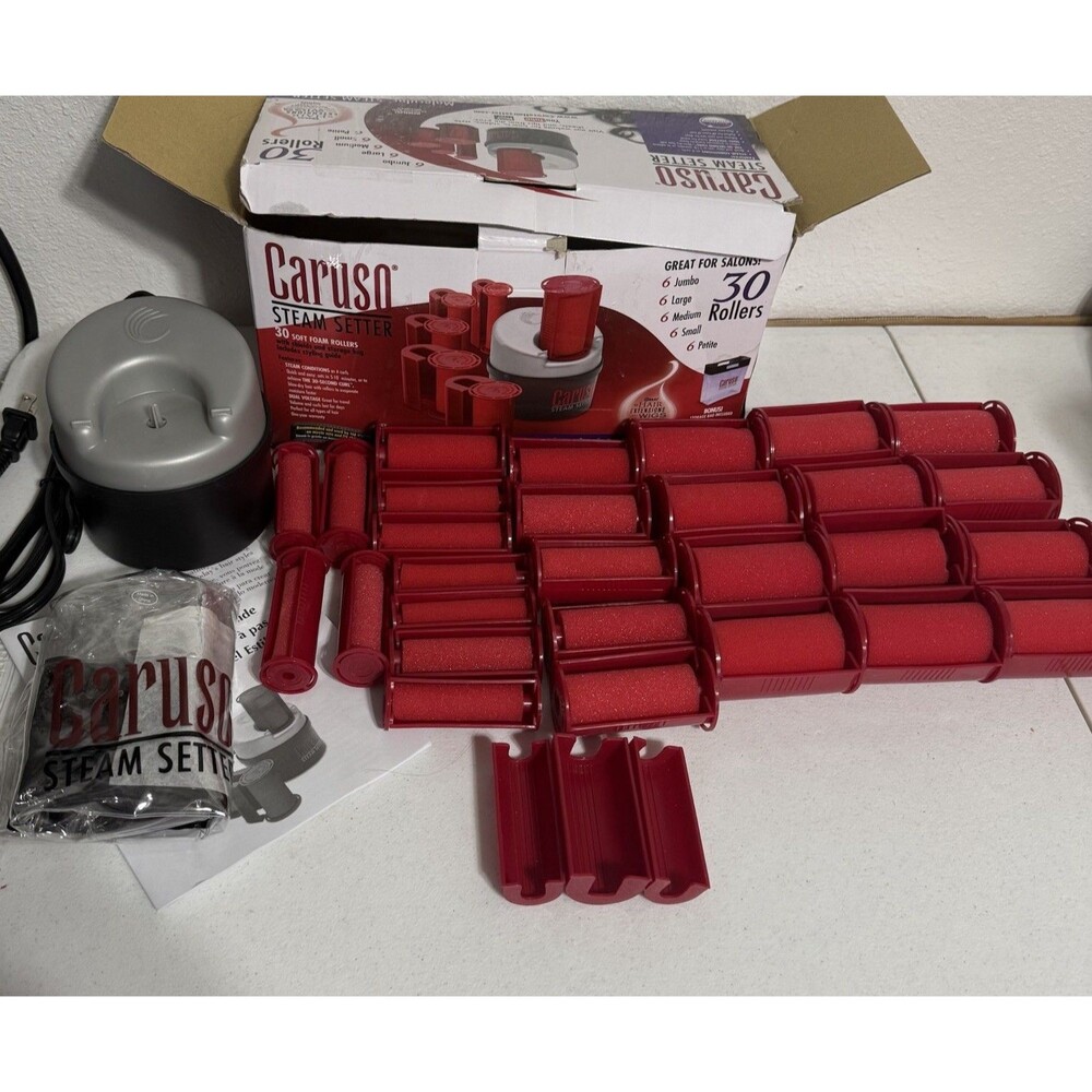 Caruso Molecular Steam Setter 28 Rollers (LG, M, S) Bag C97953 Tested Works READ